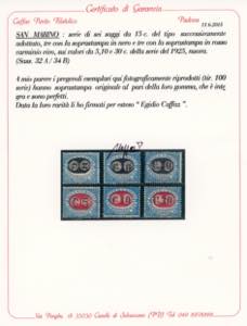 1931 - Mascherine soprastampa di ... 