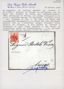 1853 - 15 cent. vermiglio scuro, ... 