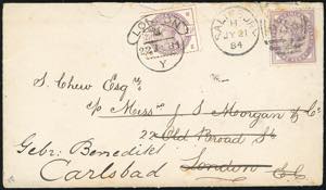 GRAN BRETAGNA 1884 - Redirected with ... 