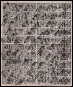 1852 - 5 baj rosa chiaro (6), foglio ... 