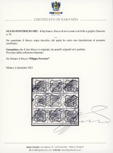 1852 - 8 baj bianco (9), blocco di ... 