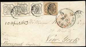 1853 - 8 baj bianco, coppia, piega su un ... 