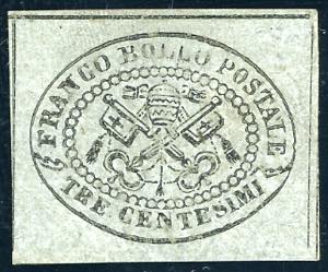 1867 - 3 cent. grigio (15), gomma originale, ... 