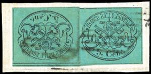 1867 - 5 cent. azzurro verdastro, 5 cent. ... 