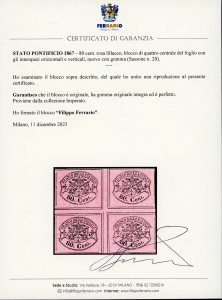 1867 - 80 cent. rosa lillaceo ... 