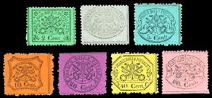 1868 - Terza emissione, serie completa di 7 ... 