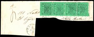 1869 - 2 cent. verde chiaro, striscia ... 