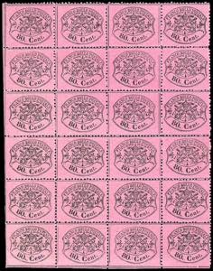 1868 - 80 cent. lilla rosso, non emesso ... 
