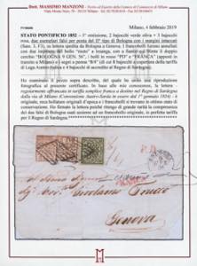 1856 - 5 baj rosa, falso per posta ... 