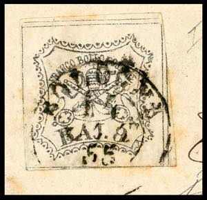 1855 - 8  baj bianco, falso per ... 