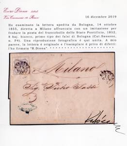 1855 - 8  baj bianco, falso per ... 