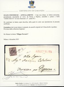 ROMA, penna + assicurata in rosso ... 