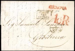 1836 - Lettera prefilatelica da Genova ... 
