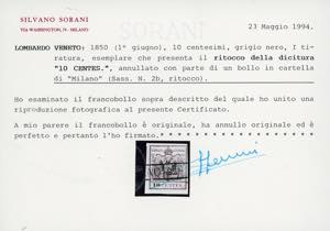 1850 - 10 cent. grigio nero, I ... 