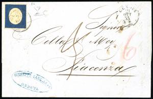 1855 - 20 cent. indaco (8c), perfetto e ben ... 