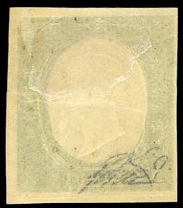1854 - 5 cent. verde oliva scuro, ... 