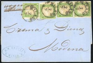 1860 -  5 cent. verde giallo brillante ... 