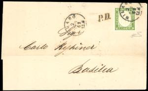 1862 - 5 cent. verde giallastro (13Da), ... 