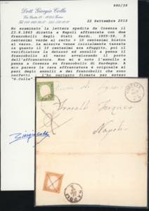 1863 - 5 cent. verde e, al verso, ... 