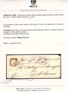 1860 - 10 cent. bruno chiaro ... 