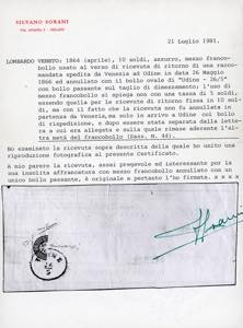 1866 - 10 soldi azzurro, dent. 11 ... 