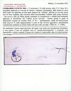 1866 - 10 soldi azzurro, dent. 11 ... 