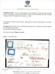 1862 - 20 cent. celeste grigiastro ... 