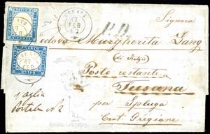1862 - 20 cent. celeste grigiastro (15Db), ... 