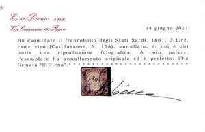 1861 - 3 lire rame vivo (18A), ... 