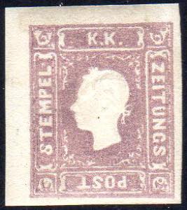 1859 - 1,05 soldi lilla scuro (9e), gomma ... 