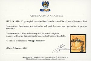 1859 - 1/2 grano giallo arancio ... 