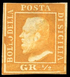 1859 - 1/2 grano arancio, II tavola, carta ... 