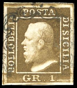 1859 - 1 grano bruno ruggine, I tavola, I ... 