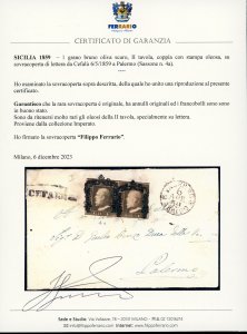 1859 - 1 grano bruno oliva scuro, ... 