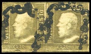 1859 - 1 grano bruno oliva, II tavola, ... 