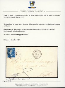 1859 - 2 grana azzurro vivo, II ... 