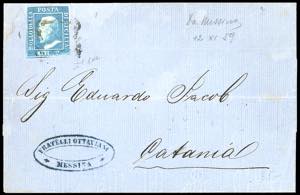 1859 - 2 grana azzurro, III tavola, stampa ... 