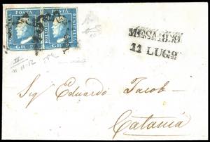 1859 - 2 grana azzurro verdastro, III ... 