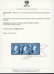 1859 - 2 grana azzurro vivo, III ... 