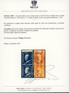 1859 - 10 grana indaco scuro, ... 