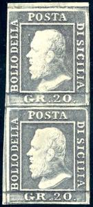 1859 - 20 grana ardesia violaceo, coppia ... 