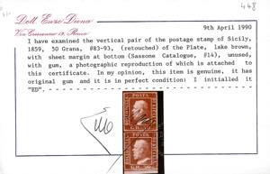 1859 - 50 grana lacca bruno, testa ... 