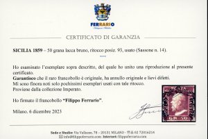 1859 - 50 grana lacca bruno, ... 