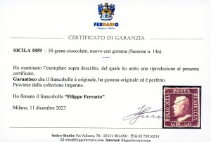 1859 - 50 grana cioccolato (14a), ... 