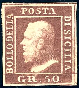 1859 - 50 grana cioccolato (14a), nuovo, ... 