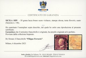 1859 - 50 grana lacca bruno scuro ... 