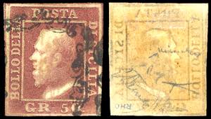 1859 - 50 grana lacca bruno scuro ... 