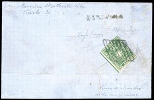 1860 - 5 cent. verde (A2), linea di riquadro ... 