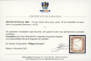 1862 - 10 cent. bistro oliva ... 