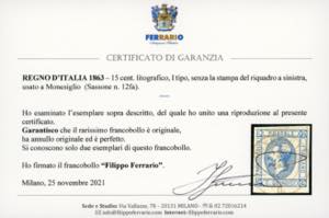 1863 - 15 cent. azzurro ... 